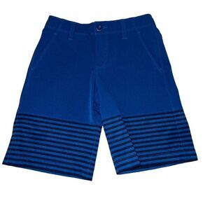 NWOT Under Armour‎ flat front blue and black loose fit heat gear shorts size 8